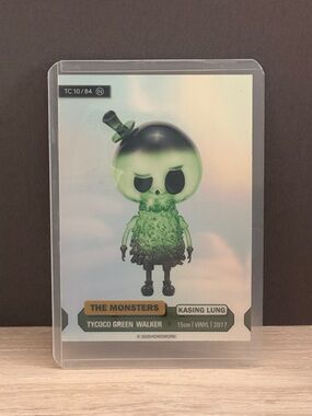 The Monsters Tycoco Green Walker Holographic collectors card 10/84 How to Work